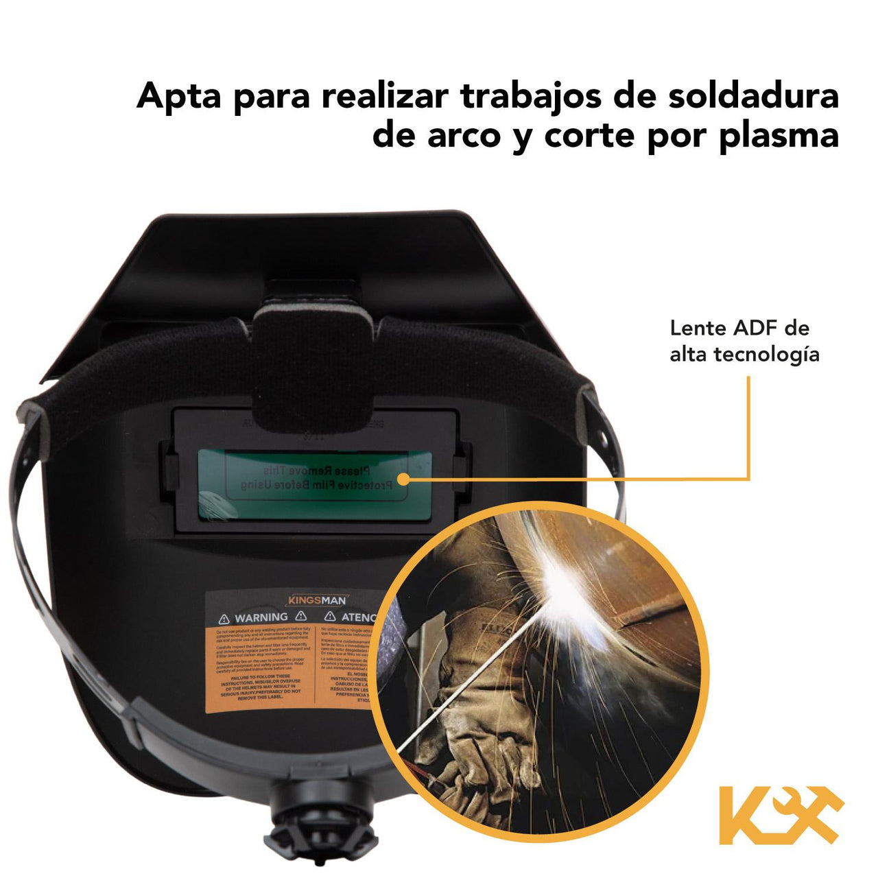 Careta Electrónica Para Soldar Uso Industrial 9-13 Kingsman