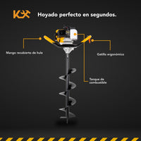Thumbnail for Motoperforadora Ahoyadora A Gasolina Motor 2 Tiempos 52CC 2.5HP Con 3 Barrenas Broca de tierra Kingsman