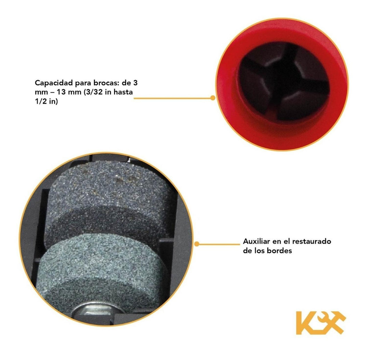 Afilador para Broca Alta Velocidad Taladro 3/32" a 1/2" 403198 Kingsman