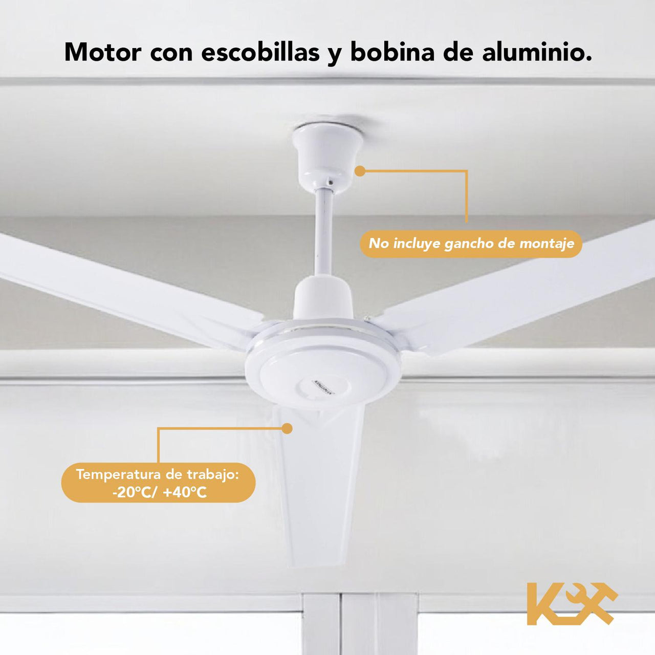 VENTILADOR DE TECHO 56 PULGADAS KIT 3 PIEZAS Kingsman