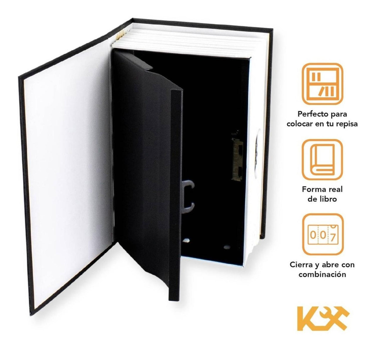 Caja Valor Camuflaje Forma de Libro Plastico 18 cm Con Combinación Negro TS0209M Kingsman