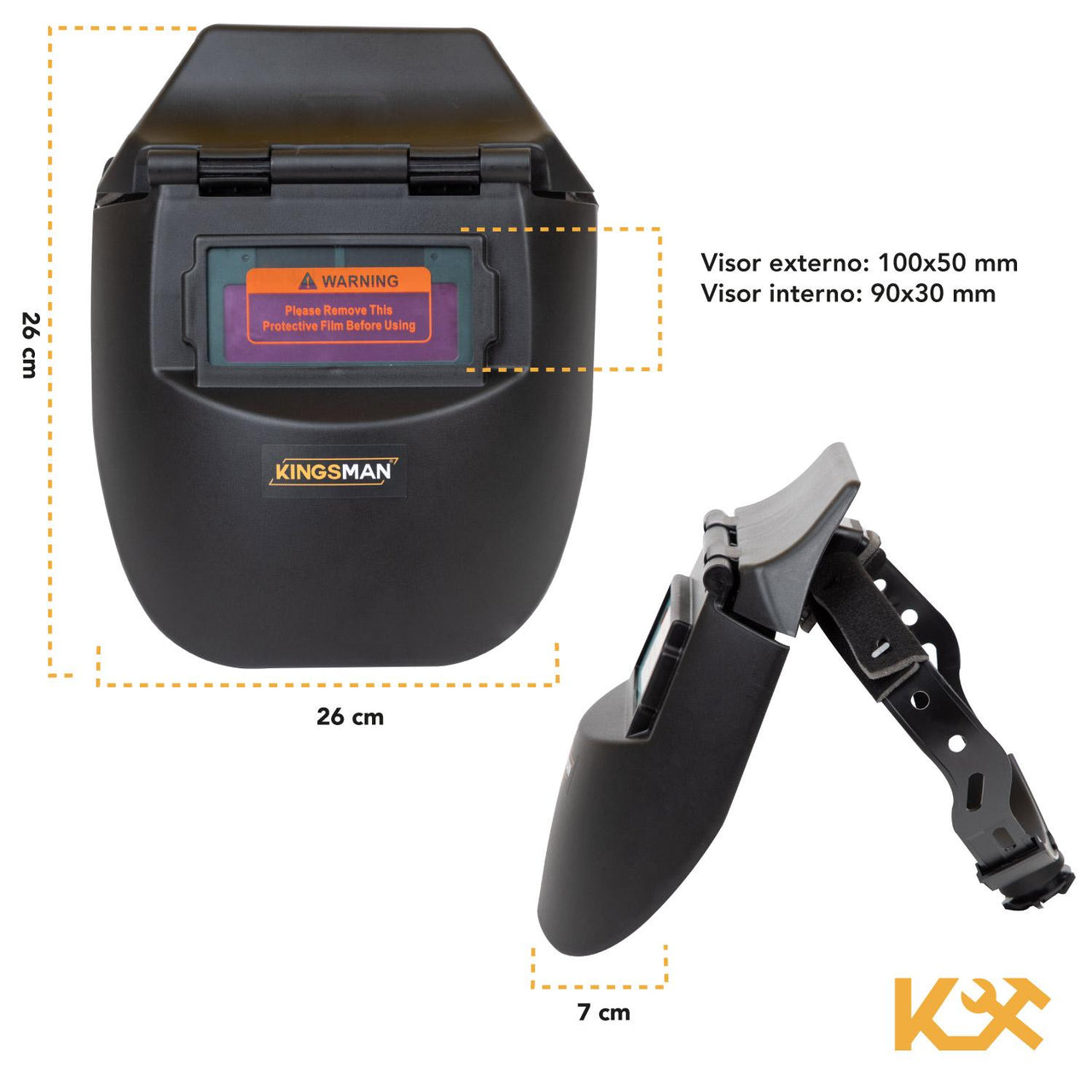 Careta Electrónica Para Soldar Uso Industrial 9-13 Kingsman