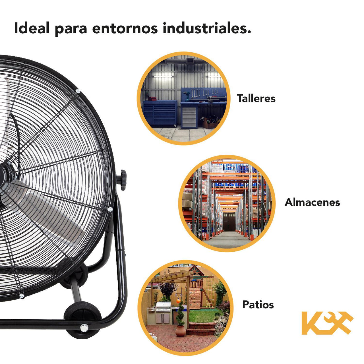 Ventilador De Piso Industrial 24 Pulgadas Aluminio Kingsman