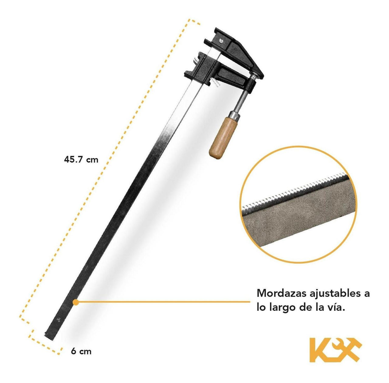 Prensa Sargento para Madera de 18" y 6 cm Kingsman