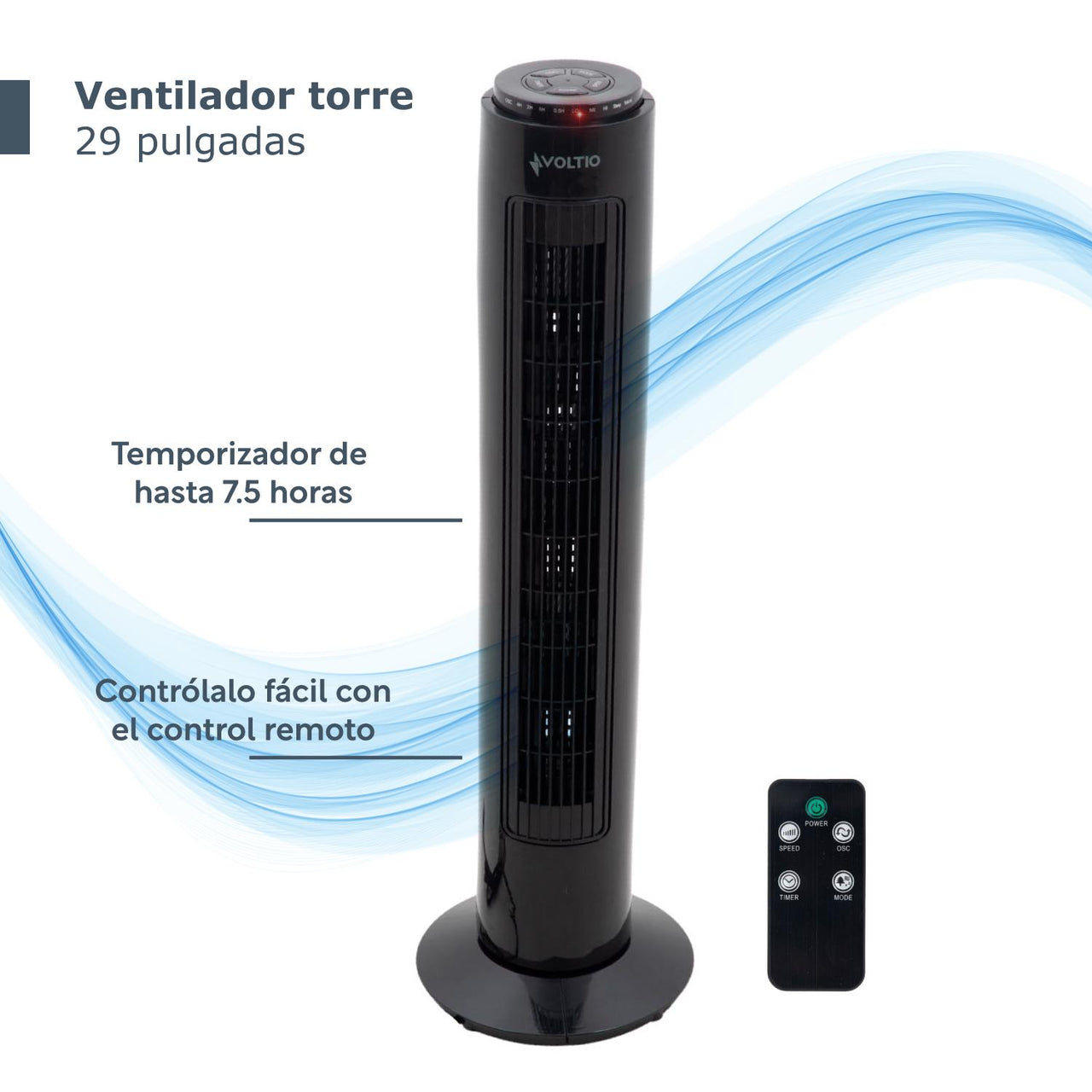 Ventilador De Torre 29 Pulgadas Con Control Remoto Giratorio