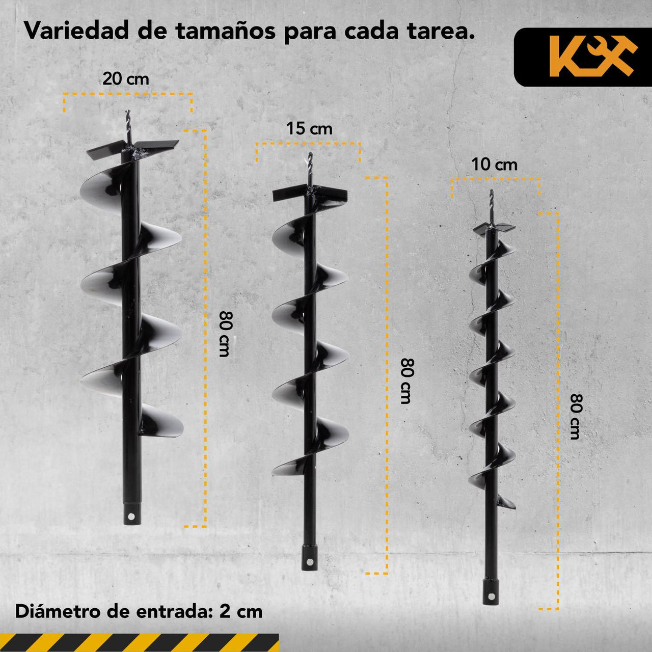 Motoperforadora Ahoyadora A Gasolina Motor 2 Tiempos 52CC 2.5HP Con 3 Barrenas Broca de tierra Kingsman