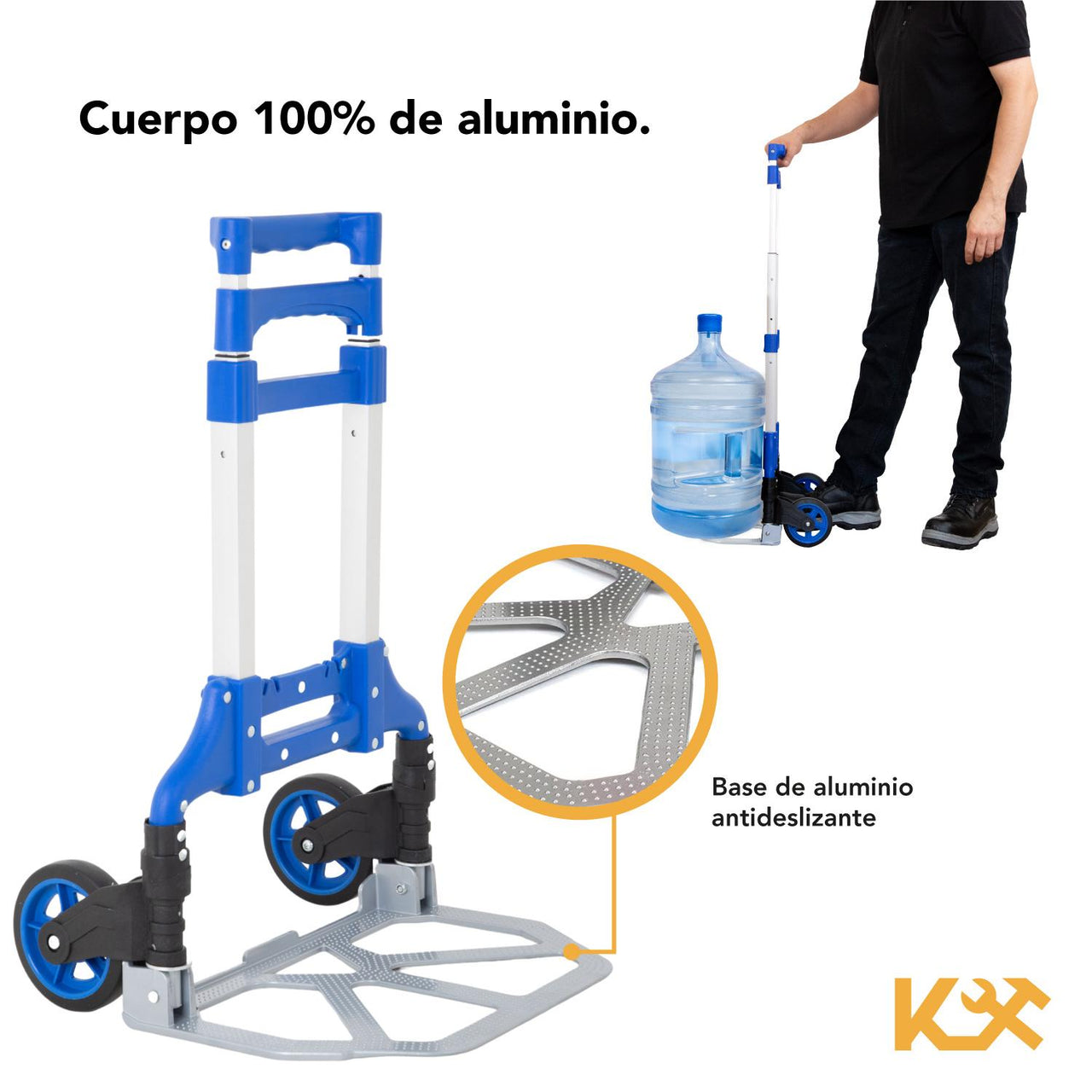 Diablito de Carga Extensible Carrito Plegable 100kg Kingsman