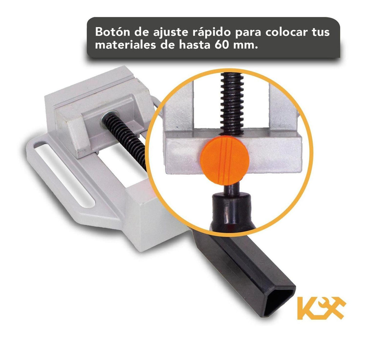 Morsa Plana De Banco 70 mm Agarre Rapido con Tornillos 405100a Kingsman