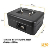 Thumbnail for Caja Dinero de Combinación con Perilla 20x16x9 cm Negro Ts0037G Kingsman300265