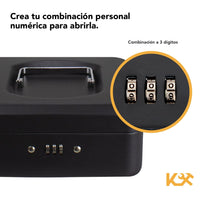 Thumbnail for Caja Dinero de Combinación Negro 20 x 16 x 9 cm Ts0037 Kingsman300285