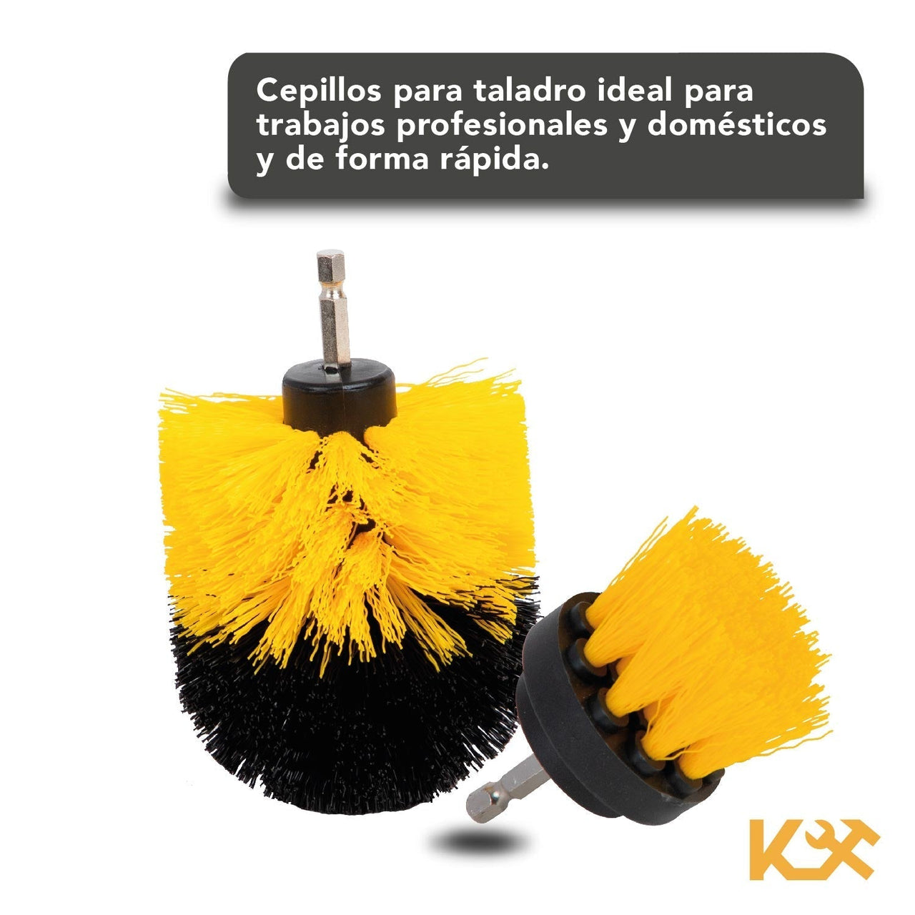 Cepillo para Taladro Juego 3 Piezas para Limpieza Cerdas Multiusos 300158 Kingsman300158