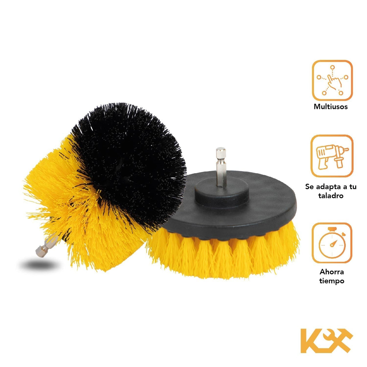 Cepillo para Taladro Juego 3 Piezas para Limpieza Cerdas Multiusos 300158 Kingsman300158