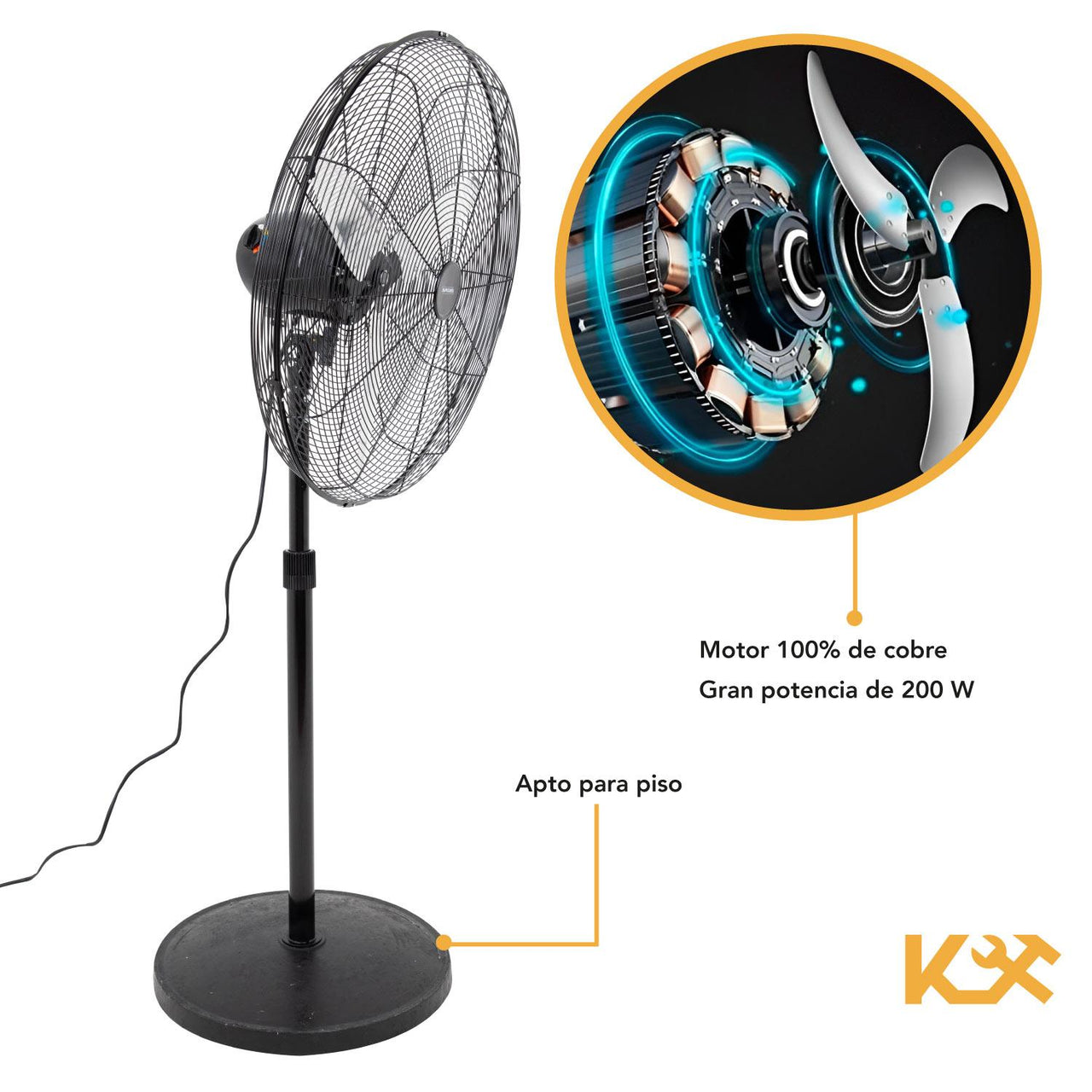 Ventilador Pedestal Industrial 30 Pulgadas De Pie Kingsman