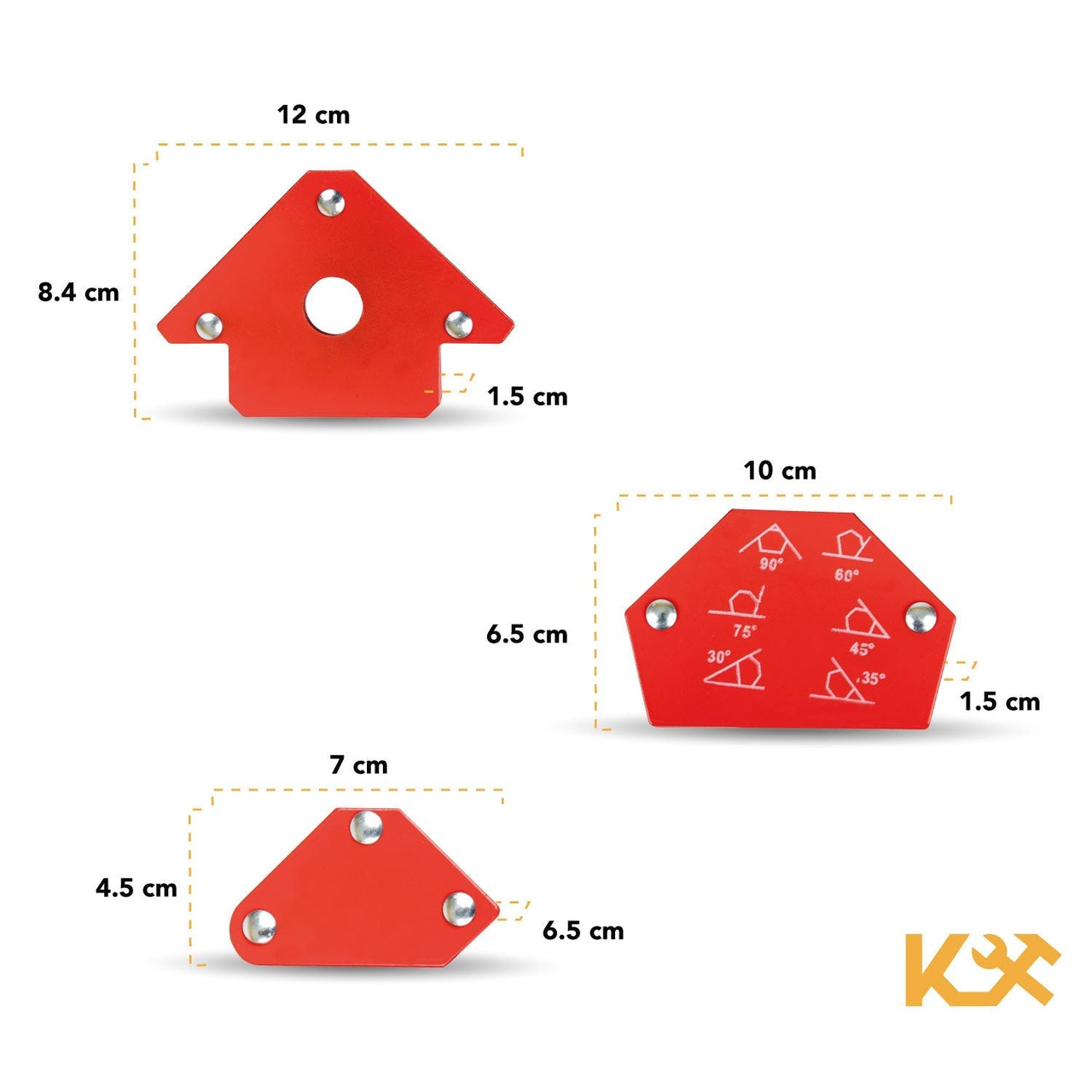 Escuadra Magnetica Para Soldar 6 Piezas Esquina 30 a 135 Grados300584