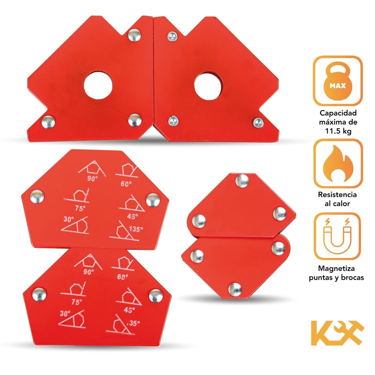 Escuadra Magnetica Para Soldar 6 Piezas Esquina 30 a 135 Grados300584