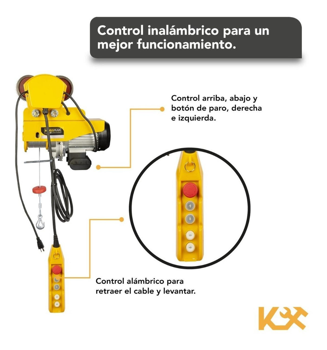 Polipasto Electrico 110v Y Trole 300 A 600 Kg 20m De Cable