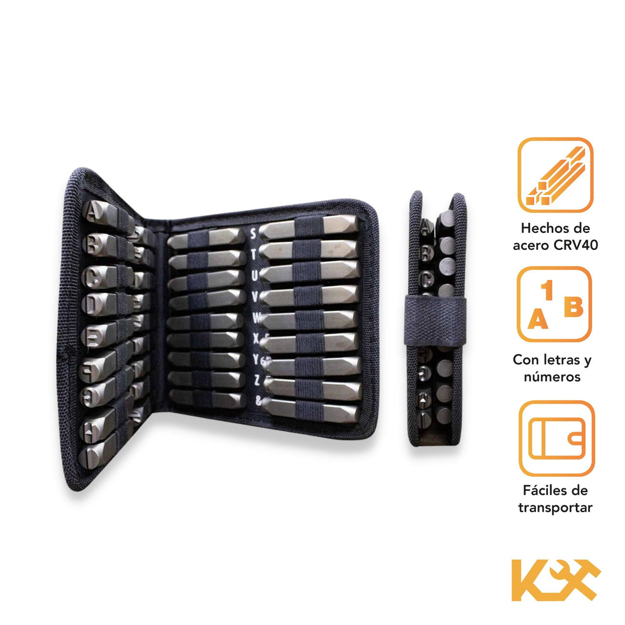 Punzon Letra y Número Juego con 36 Piezas 6 mm Kingsman300331